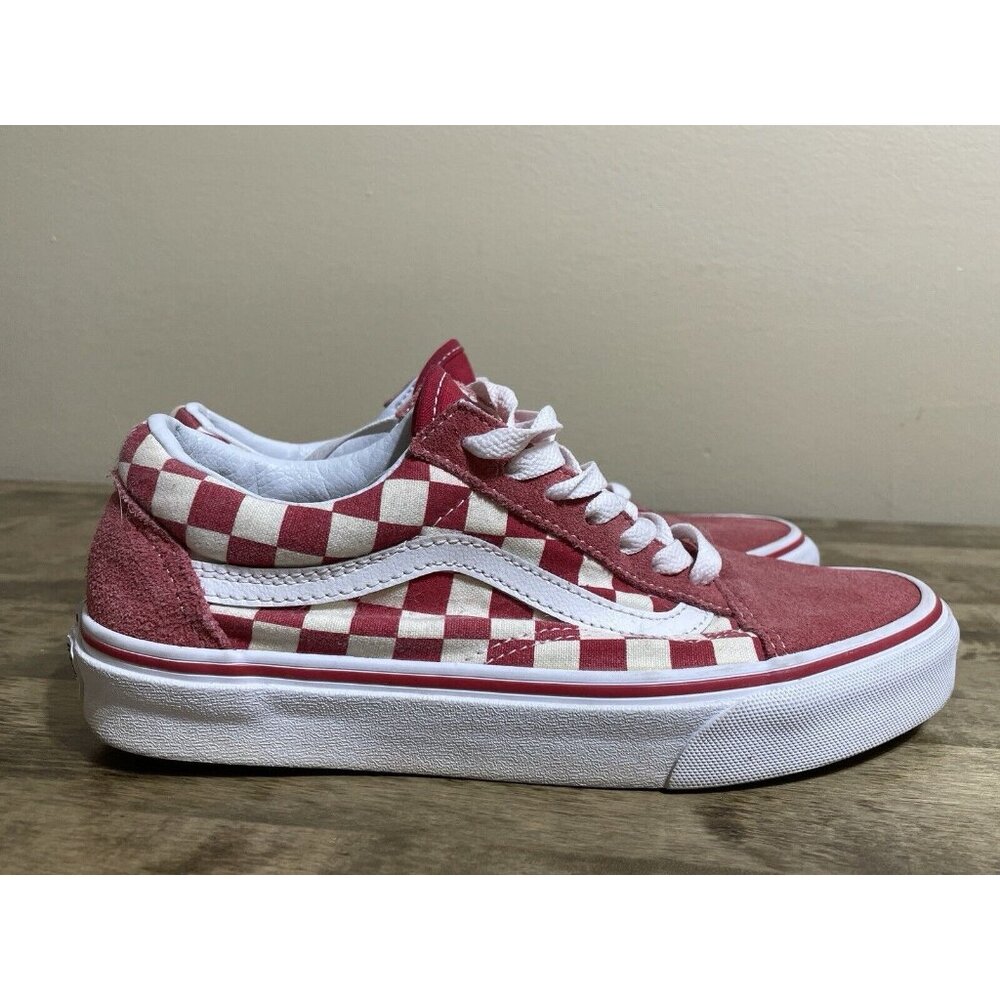 Vans Classic Checkerboard | Suede Red & White | Men’s Size 5.5 • Women’s 7